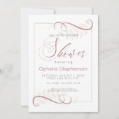 Dusche Moderne Blätter mit Speckbraun und Blasscre Einladung (Vorderseite)