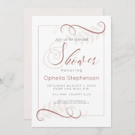 Dusche Moderne Blätter mit Speckbraun und Blasscre Einladung