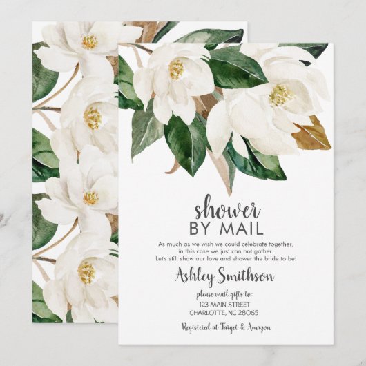 Dusche nach Mail Brautparty Virtual Shower Einladung (Vorne/Hinten)