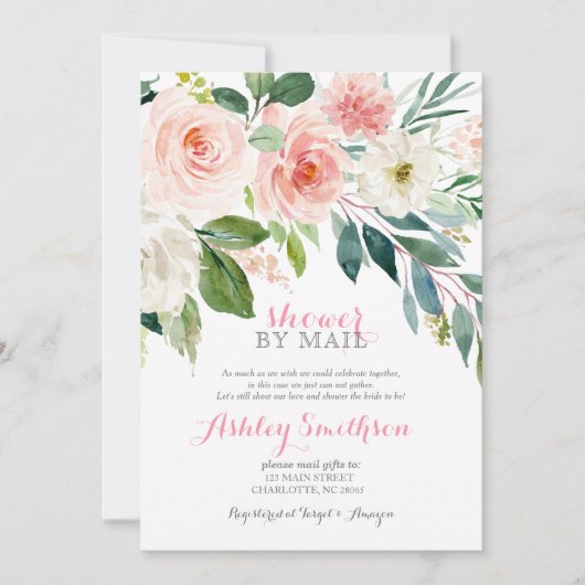 Dusche nach Mail Brautparty Virtual Shower Einladung (Vorderseite)