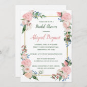 Dusche oder Party Einladung mit Blütendusche (Vorne/Hinten)