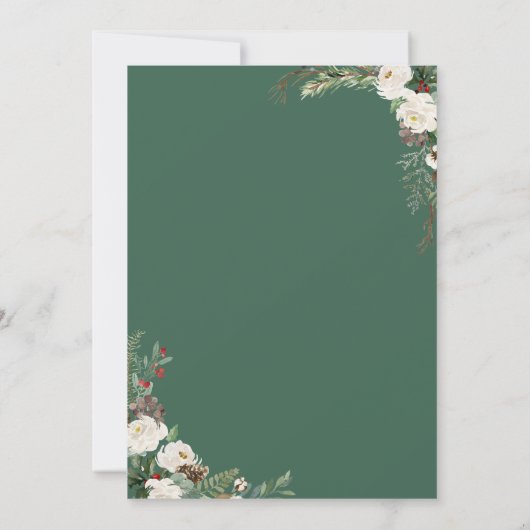 Dusche per Mail Script rustikale Winter Floral Blä Einladung (Rückseite)