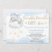 Dusche per Mail Twinkle winzige kleine Sterne blau Einladung (Vorderseite)