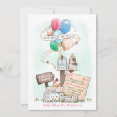 Dusche per Mail Virtual Baby Shower Ballon Mailbox Einladung (Vorderseite)