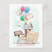 Dusche per Mail Virtual Baby Shower Ballon Mailbox Einladungspostkarte (Vorderseite)