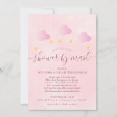Dusche per Mail weich weich Pink Baby Girl Einladung (Vorderseite)