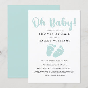Dusche per Post   Oh Baby Mint Green Baby Feet Einladung