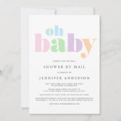 Dusche per Post | Oh Baby Pastel Minimal Modern Einladung (Vorderseite)