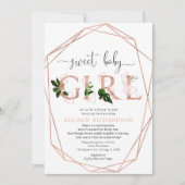 Dusche per Post, Rose goldfarbene Girl Einladung (Vorderseite)