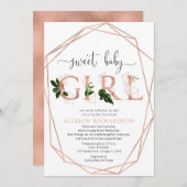 Dusche per Post, Rose goldfarbene Girl Einladung (Vorne/Hinten)