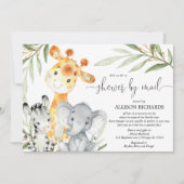 Dusche per Post Safari geschlechtsneutrale Babydus Einladung (Vorderseite)