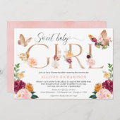 Dusche per Post Schmetterling Blumendusche Einladung (Vorne/Hinten)