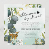 Dusche per Post | Woodland Animals Kinderdusche Einladung (Vorne/Hinten)