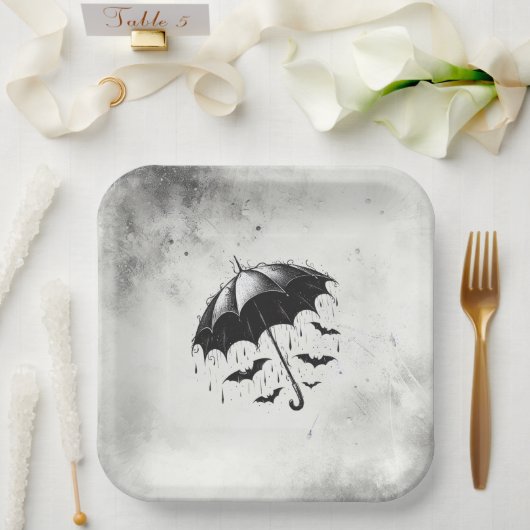 Dusche Regenschirm Brautparty Pappteller (Hochzeit)