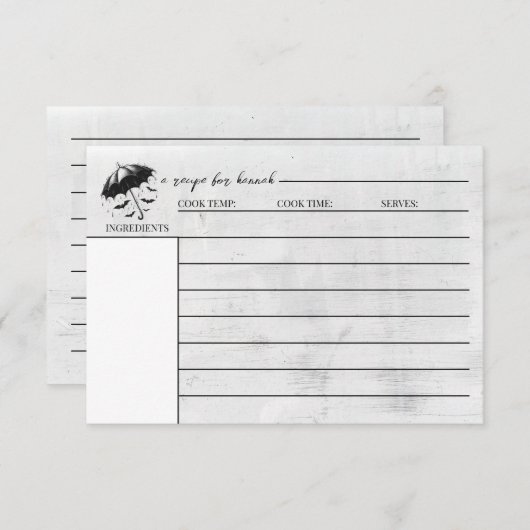 Dusche Regenschirm Rezept Karte (Vorne/Hinten)