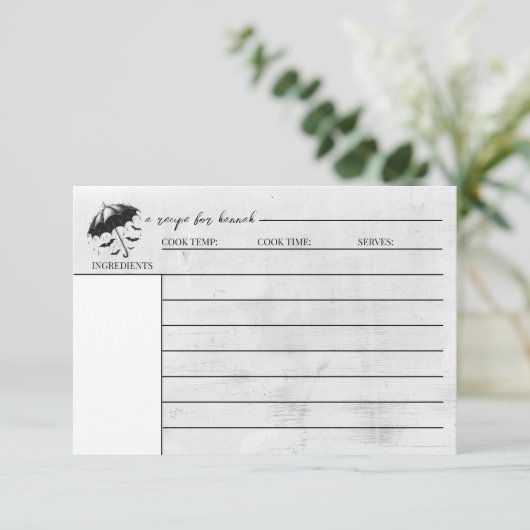 Dusche Regenschirm Rezept Karte (Stehend Vorderseite)