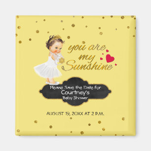 Dusche Save the Date   Prinzessin-Baby mein Magnet