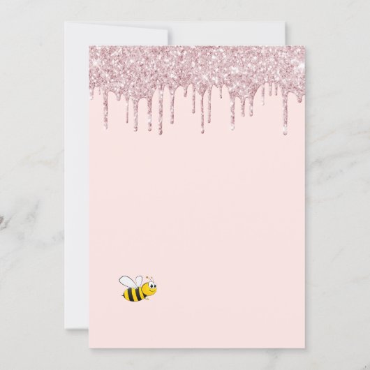 Dusche staubige Rose Gold Glitzer Mama zu biegen Einladung (Rückseite)