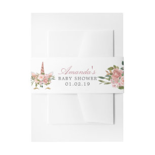 Dusche und Rose Gold Blumenstrauß Kinderdusche Einladungsbanderole
