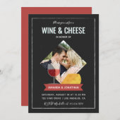 Dusche/Verlobung für Weine und Käse Einladung (Vorne/Hinten)