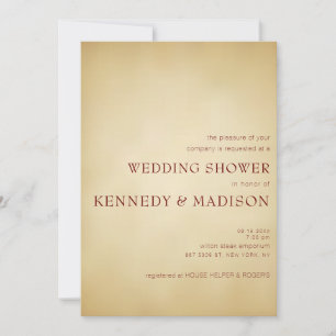 Dusche Vintag Sepia Schlichter Text Nicht binäre D Einladung