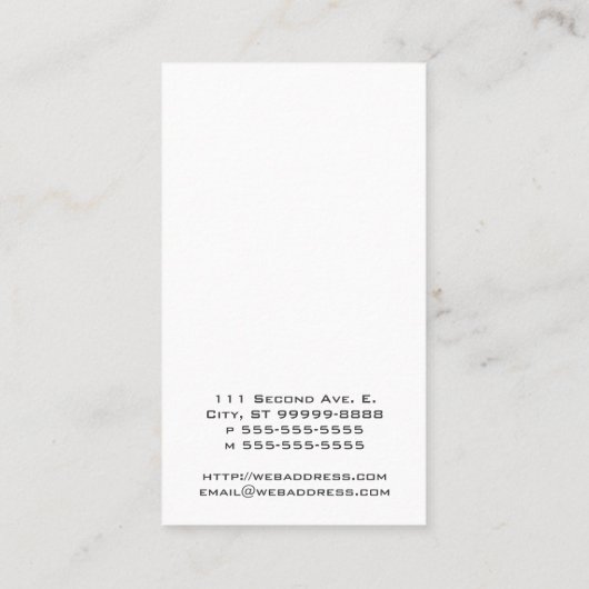 Dusche Visitenkarte (Rückseite)