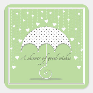 Dusche von Hearts Green Baby Duschaufkleber Quadratischer Aufkleber