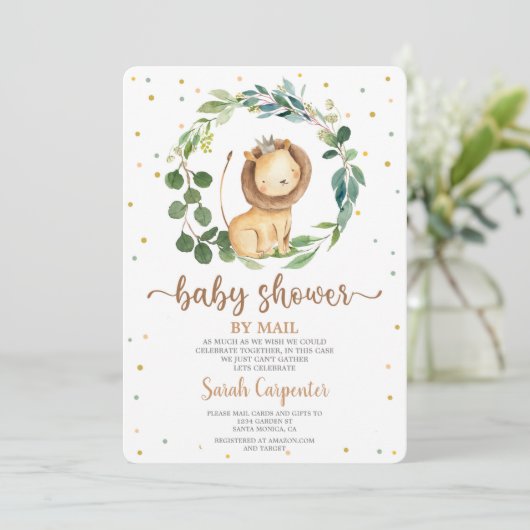 Dusche von Lion Baby per Post Einladung (Stehend Vorderseite)