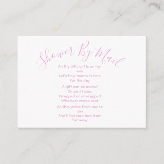 Dusche von Mail Baby Girl Pink Begleitkarte (Vorderseite)