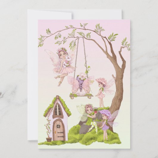 Dusche von Mail Fairy Wasserfarbe Illustrationen Einladung (Rückseite)