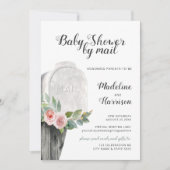 Dusche von Mail Floral Green Virtual Long Distance Einladung (Vorderseite)