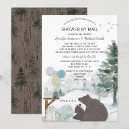 Dusche von Mail Forest Woodland Bear Girl Baby Einladung