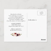 Dusche von Mail Gold Geometric Burgundy Red Floral Postkarte (Rückseite)