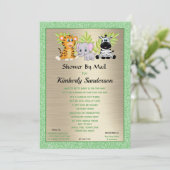 Dusche von Mail Jungle Safari Gender Neutral Einladung (Stehend Vorderseite)