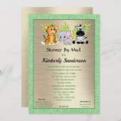 Dusche von Mail Jungle Safari Gender Neutral Einladung (Vorne/Hinten)