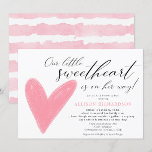 Dusche von Mail Modern Valentines rosa weißes Mädc Einladung