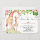 Dusche von Mail niedliche Giraffe Safari Baby Girl Einladung (Vorderseite)