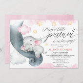 Dusche von Mail Sweet kleines Erdnussmädchen pink Einladung (Vorne/Hinten)