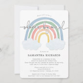 Dusche von Mail Wasserfarbe Regenbogen Babydusche Einladung (Vorderseite)