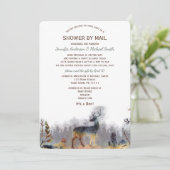 Dusche von Mail WatercolorForest Woodland Deer Bab Einladung (Stehend Vorderseite)