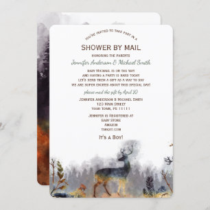 Dusche von Mail WatercolorForest Woodland Deer Bab Einladung
