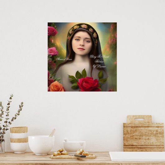 Dusche von Rose Poster (Küche)