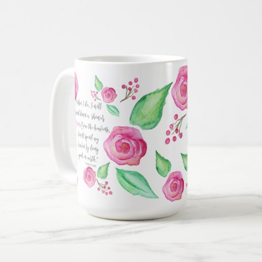 Dusche von RosenWatercolor Kaffeetasse (Vorderseite Links)