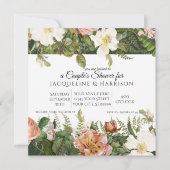 Dusche | Waldkorallen in Elfenbeinküsten Rose Einladung (Vorderseite)