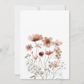 Dusche Wasserfarbe Herbst Boho Wildblumen Einladung (Rückseite)