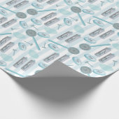 Dusche Wellness-Center Aqua Blue on Streifen Geschenkpapier (Ecke)