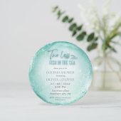 Dusche zum Thema Strand Einladung (Stehend Vorderseite)