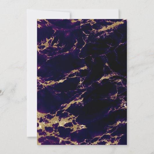 Duscheinladung | Amethyst Violet Wasserfarbe Geode Einladung (Rückseite)