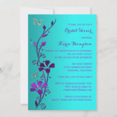 Duscheinladung | Lila Aquamarine, blutige, schmett Einladung (Rückseite)