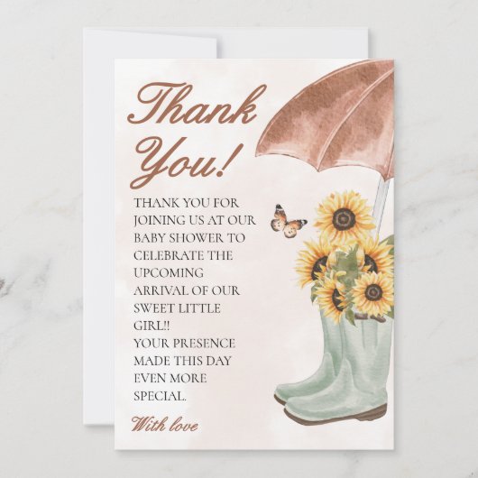 Duschen aus Boho Dankeskarte (Vorderseite)